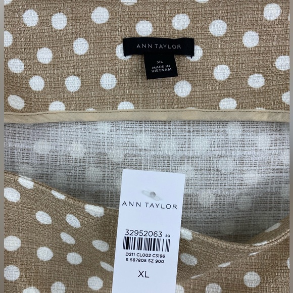 NWT Ann Taylor Dotted Belted Square Neck Shell Sleeveless Size XL - Picture 7 of 10